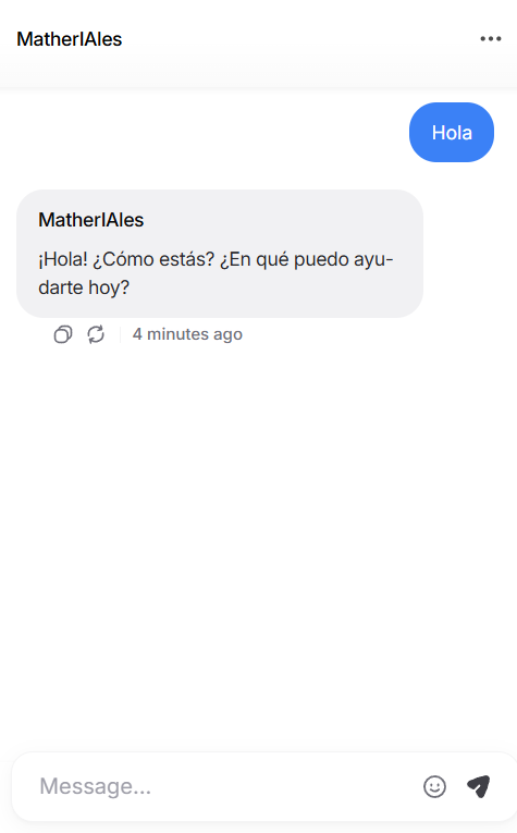 Captura de pantalla del chatbot